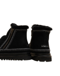 Setsu 4.0 Crochet Black Leather Ankle Boots in Black & Black