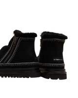 Setsu 4.0 Crochet Black Leather Ankle Boots in Black & Black