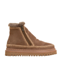 Setsu 4.0 Crochet Camel Suede Ankle Boots in Camel & Beige