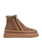 Setsu 4.0 Crochet Camel Suede Ankle Boots in Camel & Beige