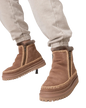 Setsu 4.0 Crochet Camel Suede Ankle Boots in Camel & Beige