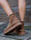 Setsu 4.0 Crochet Camel Suede Ankle Boots in Camel & Beige