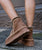 Setsu 4.0 Crochet Camel Suede Ankle Boots in Camel & Beige