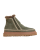 Setsu 4.0 Crochet Suede Ankle Boots in Moss & Natural