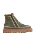 Setsu 4.0 Crochet Suede Ankle Boots in Moss & Natural