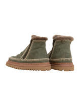 Setsu 4.0 Crochet Suede Ankle Boots in Moss & Natural
