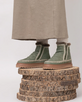 Setsu 4.0 Crochet Suede Ankle Boots in Moss & Natural