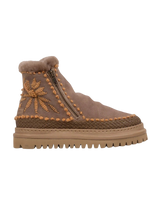 Setsu 4.0 Floral Suede Ankle Boots in Taupe Peach