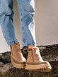 Setsu 4.0 Floral Suede Ankle Boots in Taupe Peach