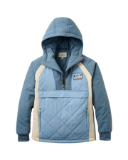 Ocean 1/2 Zip Insulated Anorak in Stormy Blue & Faded Denim