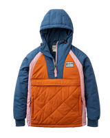 The Passenger Womens Ocean 2.0 Insulated Jacket in Dark Denim & Sunset Orange