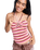 Roxy x Juicy Couture Stripe Halter Top in Azalea Pink Stripe Towelling