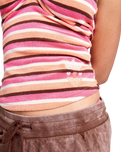 Roxy x Juicy Couture Stripe Halter Top in Azalea Pink Stripe Towelling