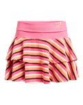 Roxy x Juicy Couture Stripe Skirt in Azalea Pink Stripe Towelling