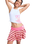 Roxy x Juicy Couture Stripe Skirt in Azalea Pink Stripe Towelling