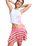 Roxy x Juicy Couture Stripe Skirt in Azalea Pink Stripe Towelling