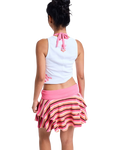 Roxy x Juicy Couture Stripe Skirt in Azalea Pink Stripe Towelling