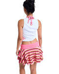 Roxy x Juicy Couture Stripe Skirt in Azalea Pink Stripe Towelling