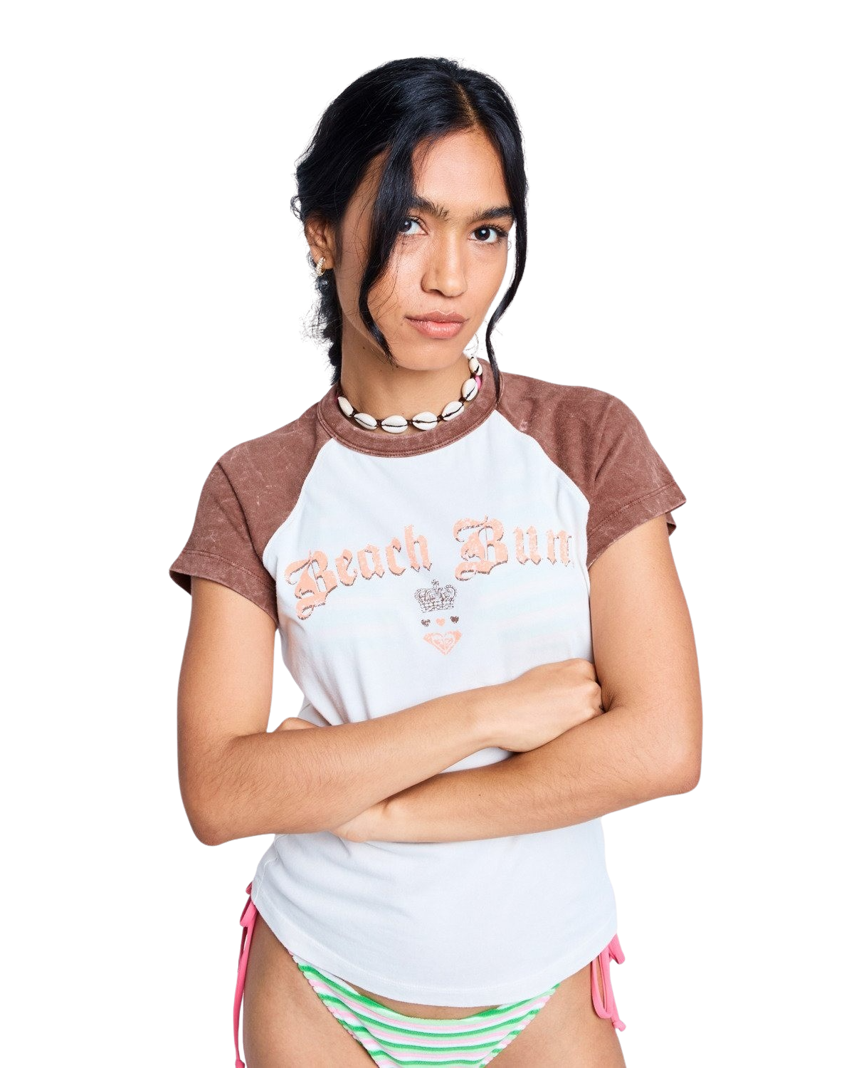 Roxy x Juicy Couture Beachbum Raglan T-Shirt in Coconut Milk