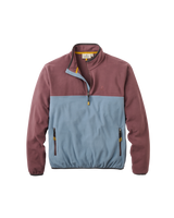 The Passenger Mens Set Off Polartec 1/4 Zip Fleece Jacket in Brambleberry & Stormy Blue