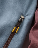 The Passenger Mens Set Off Polartec 1/4 Zip Fleece Jacket in Brambleberry & Stormy Blue