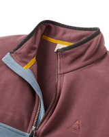 The Passenger Mens Set Off Polartec 1/4 Zip Fleece Jacket in Brambleberry & Stormy Blue