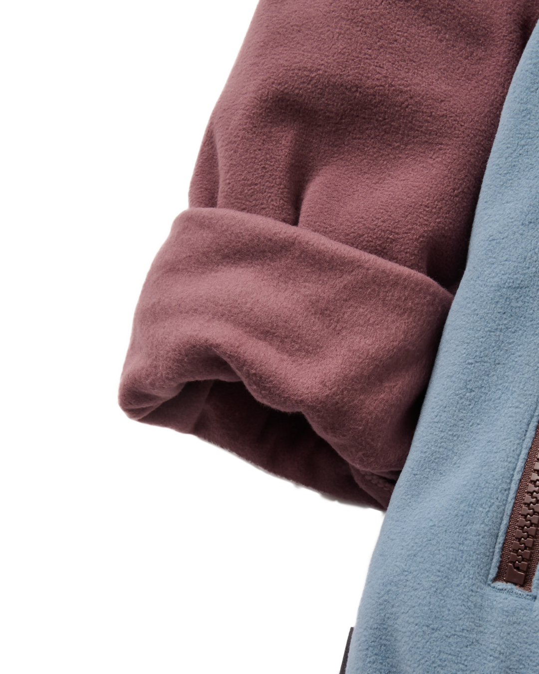 The Passenger Mens Set Off Polartec 1/4 Zip Fleece Jacket in Brambleberry & Stormy Blue