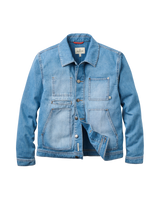 The Passenger Mens Vantage Denim Jacket in Light Wash Denim