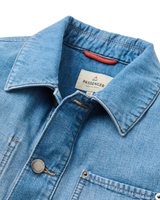 The Passenger Mens Vantage Denim Jacket in Light Wash Denim