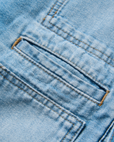 The Passenger Mens Vantage Denim Jacket in Light Wash Denim