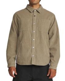 Harold Corduroy Shirt Jacket in Khaki