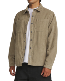 Harold Corduroy Shirt Jacket in Khaki