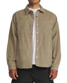 Harold Corduroy Shirt Jacket in Khaki