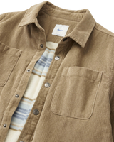 Harold Corduroy Shirt Jacket in Khaki