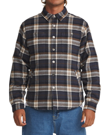 Harold Plaid Shirt Jacket in Navy