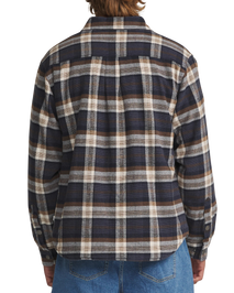 Harold Plaid Shirt Jacket in Navy