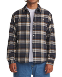 Harold Plaid Shirt Jacket in Navy