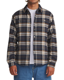 Harold Plaid Shirt Jacket in Navy