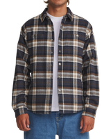 Harold Plaid Shirt Jacket in Navy