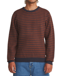 Check Jumper in Rust & Navy