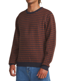 Check Jumper in Rust & Navy