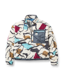 Ravi Sherpa Fleece Jacket in Abstract Trails Off-White