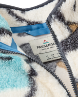 Ravi Sherpa Fleece Jacket in Abstract Trails Off-White