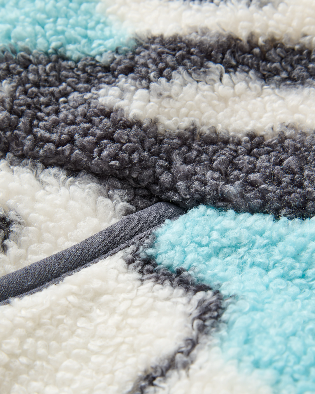 Ravi Sherpa Fleece Jacket in Abstract Trails Off-White