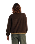 Ravi 1/4 Zip Sherpa Fleece Jacket in Chestnut