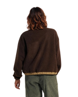 Ravi 1/4 Zip Sherpa Fleece Jacket in Chestnut