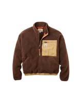 The Passenger Womens Ravi 1/4 Zip Sherpa Fleece Jacket in Chestnut