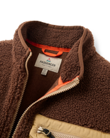 The Passenger Womens Ravi 1/4 Zip Sherpa Fleece Jacket in Chestnut