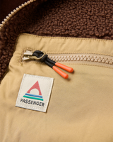 The Passenger Womens Ravi 1/4 Zip Sherpa Fleece Jacket in Chestnut