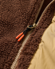 The Passenger Womens Ravi 1/4 Zip Sherpa Fleece Jacket in Chestnut